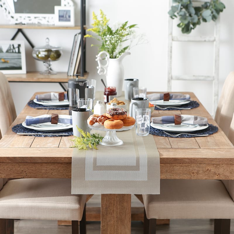 Design Imports PVC Doubleframe Table Runner (0.25 inches high x 14 inches wide x 72 inches deep) - 72"x14"