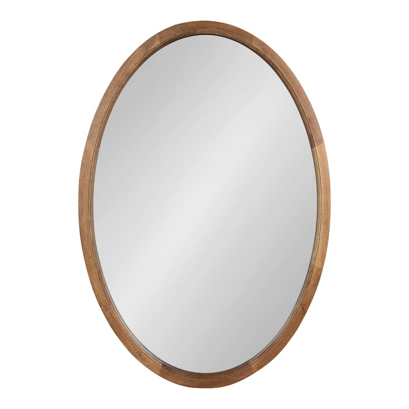 Kate and Laurel Hogan Oval Framed Wall Mirror - 24x36 - Rustic Brown