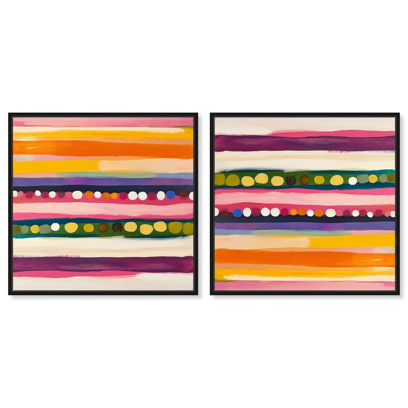 Neon Pastels Sneakers Canvas by Art Remedy - 36" x 54" - Black