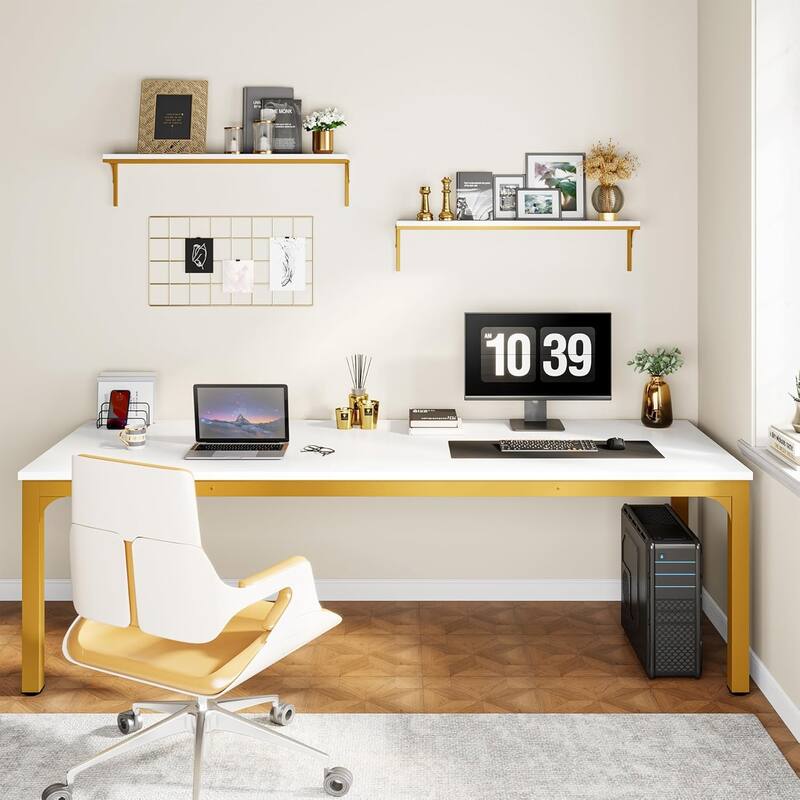 78.7" Extra Long 2-Person Computer Desk, Double Workstation for Home Office