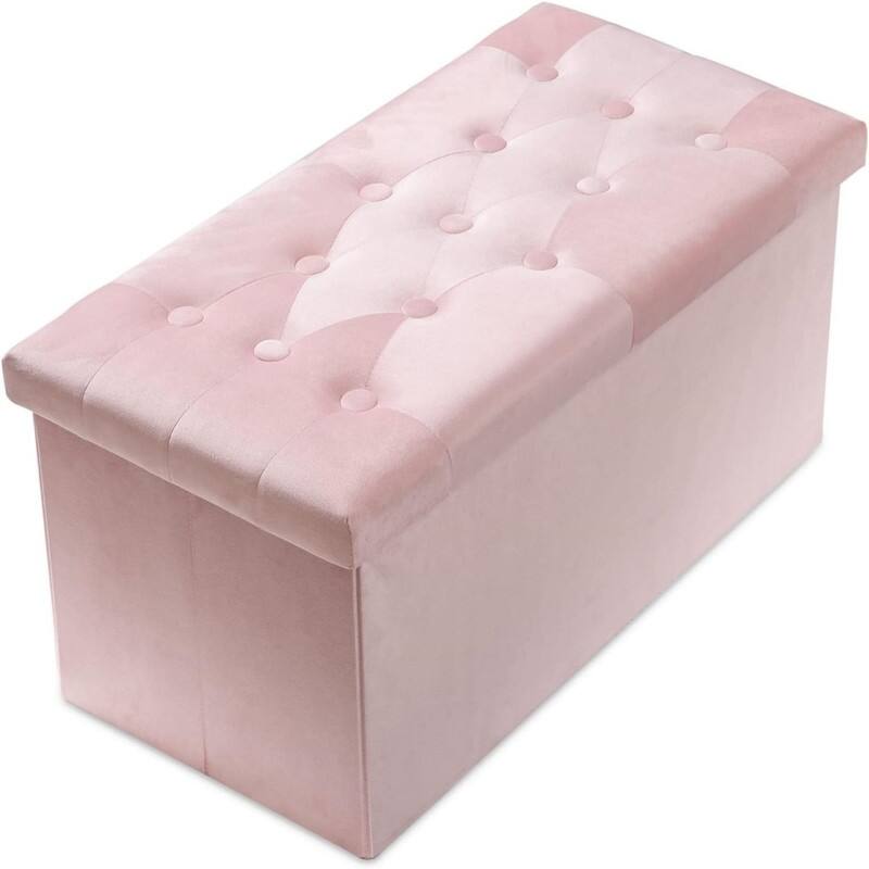 Extra Large Ottoman with Storage（1-Pack） - Pink