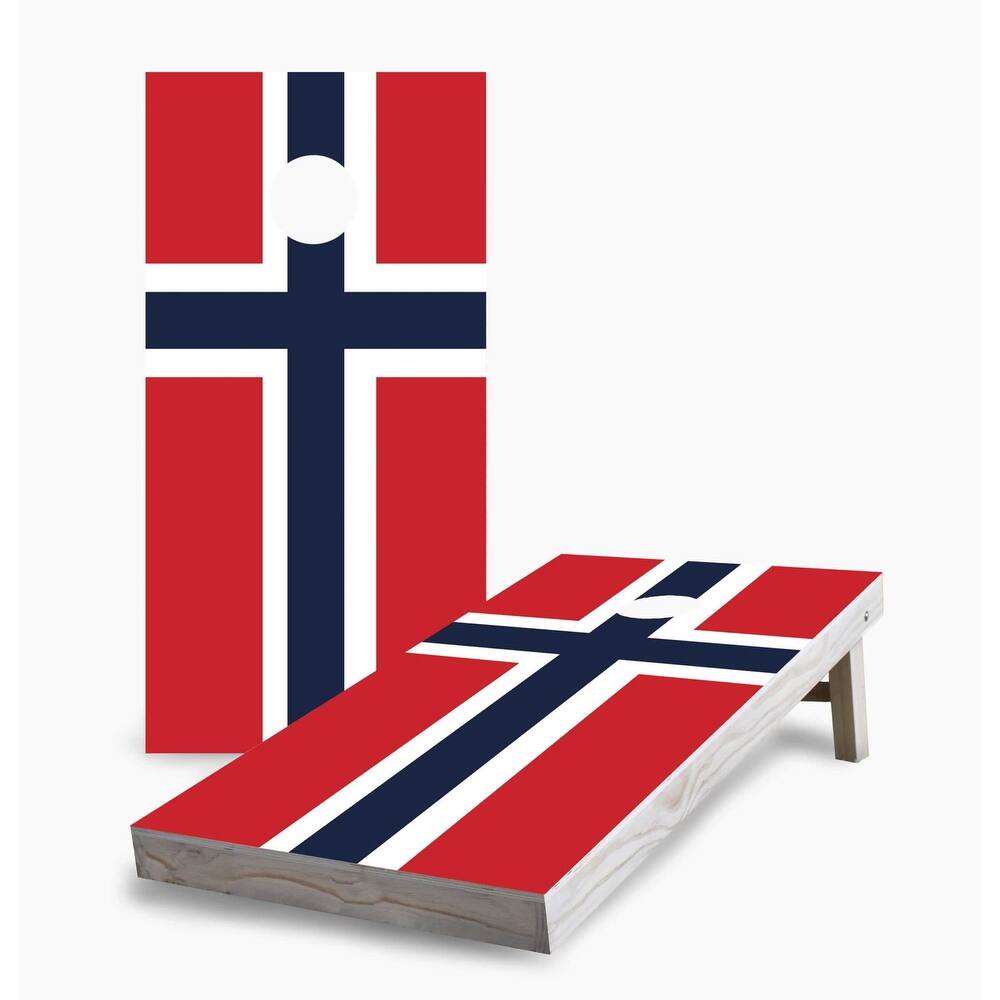 Norwegian Flag Regulation 2x4 Cornhole Game Set