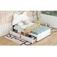 preview thumbnail 13 of 16, Twin Size Platform Bed with Cartoon Ears Shaped Headboard and 2 Drawers