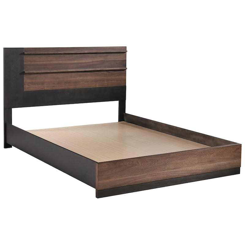 Gracia Walnut and Black Platform Bed