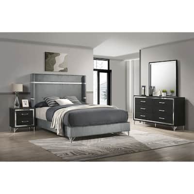 Lucia Bedroom Set Grey and Black