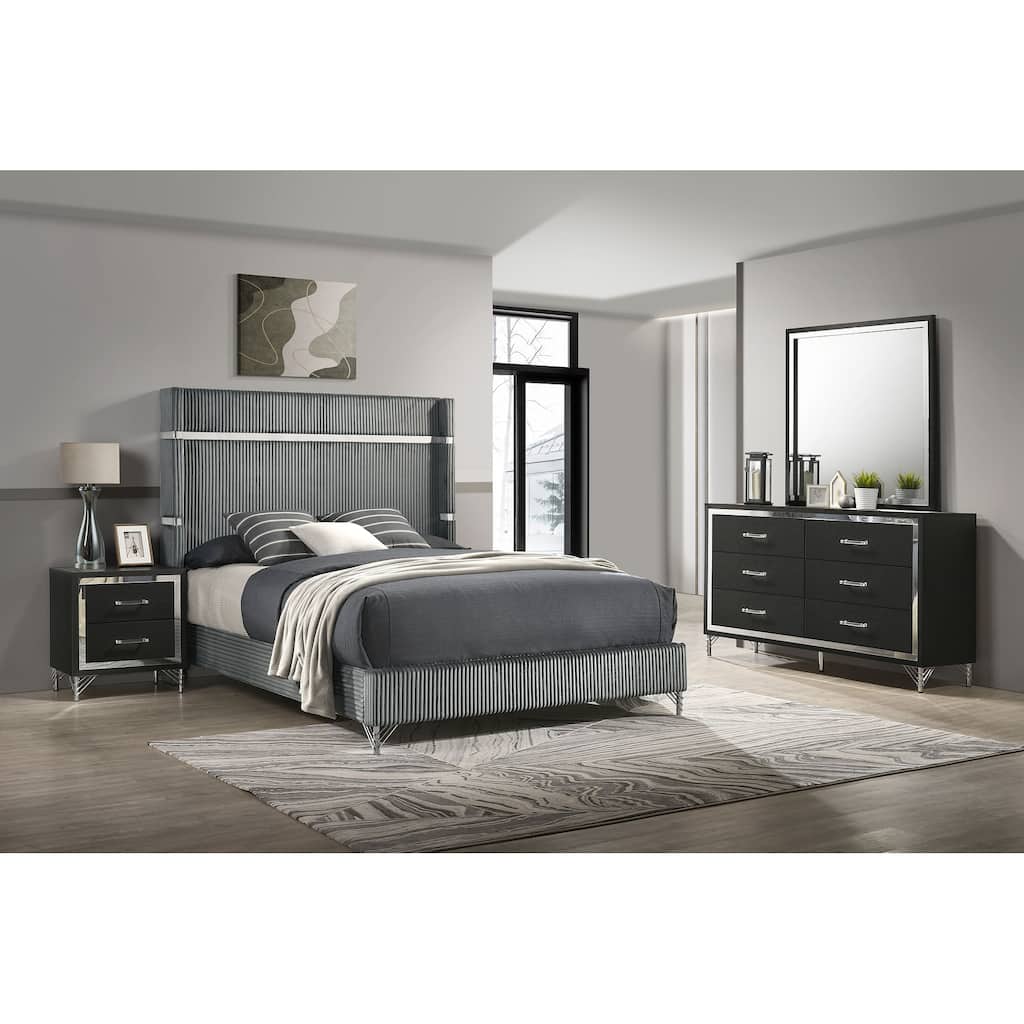Lucia Bedroom Set Grey and Black