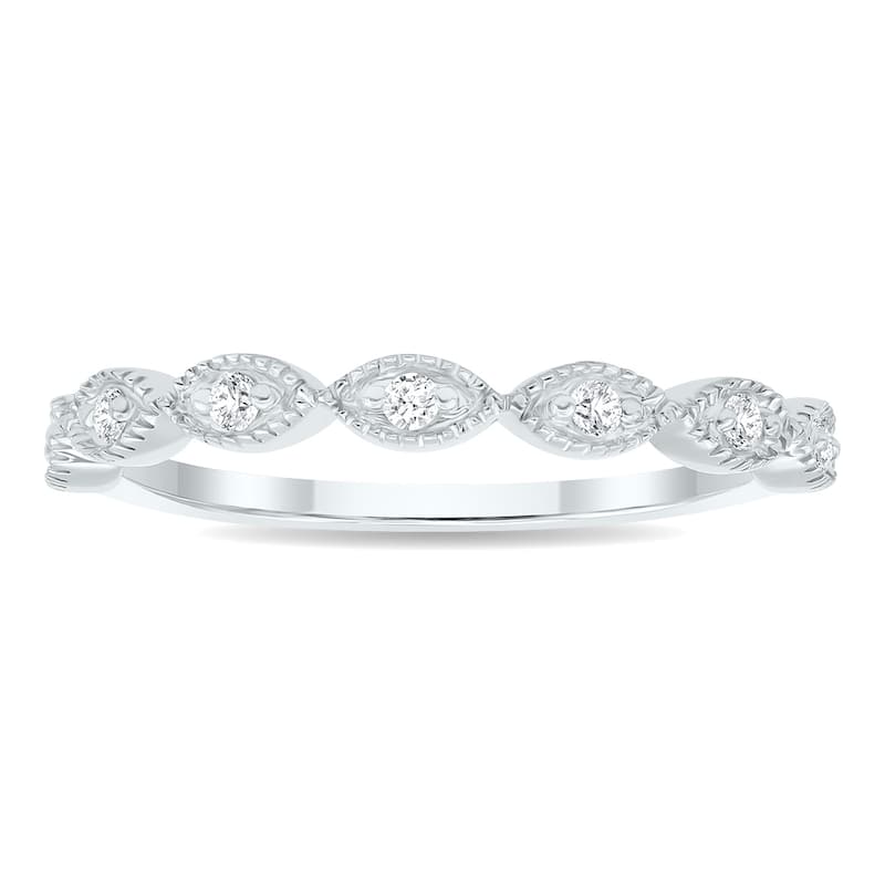Women's 1/10 Carat TW Diamond Wedding Band in 10K White Gold