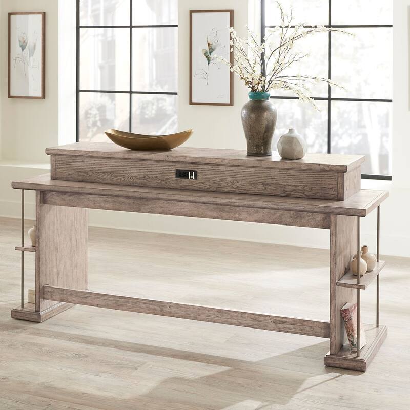 City Scape Burnished Beige Console Bar Table