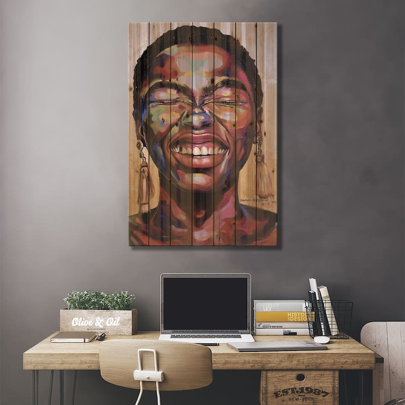 Celebrate Life II Print On Wood by Damola Ayegbayo - Multi-Color