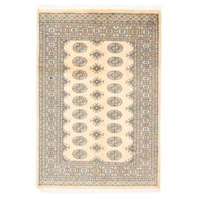 ECARPETGALLERY Hand-knotted Finest Peshawar Bokhara Beige Wool Rug - 4'1 x 5'10