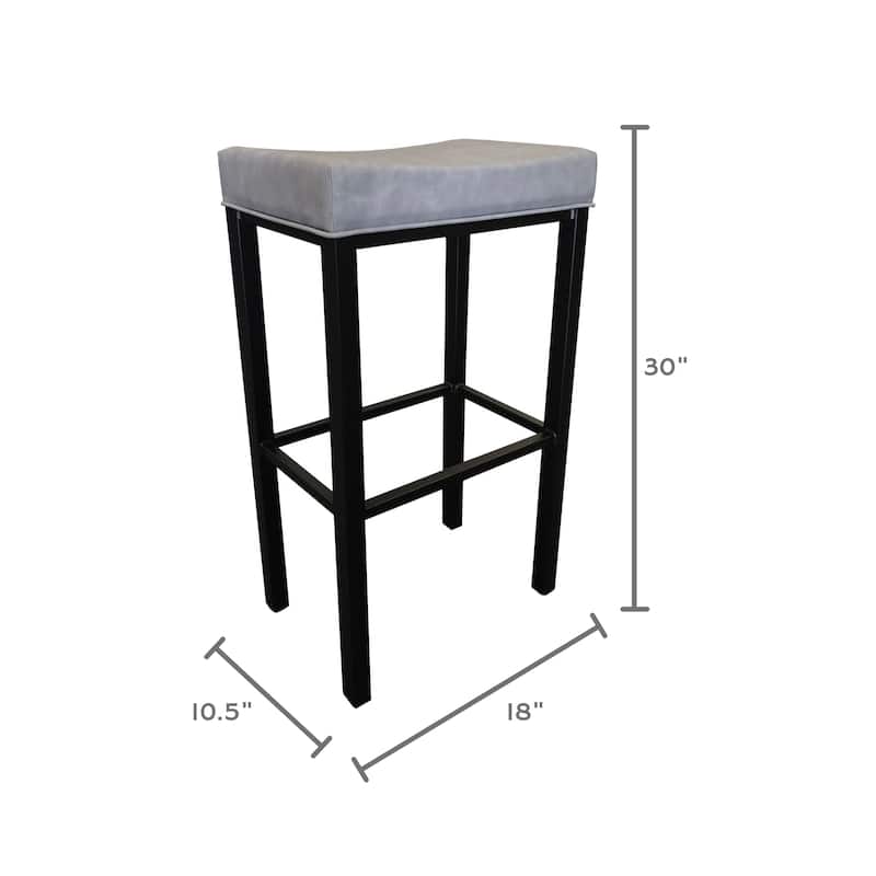 Tempo Furniture Soho Backless Stationary 26" Counterstool/30" Barstool Matte Black Powder Coat Finish by Furnish Theory