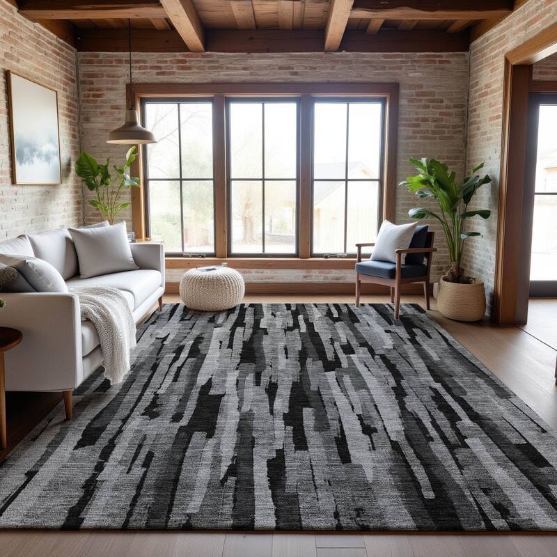 Premium Washable Super Soft Modern Contemporary Mayfield Rug - Gray - 8' x 10'