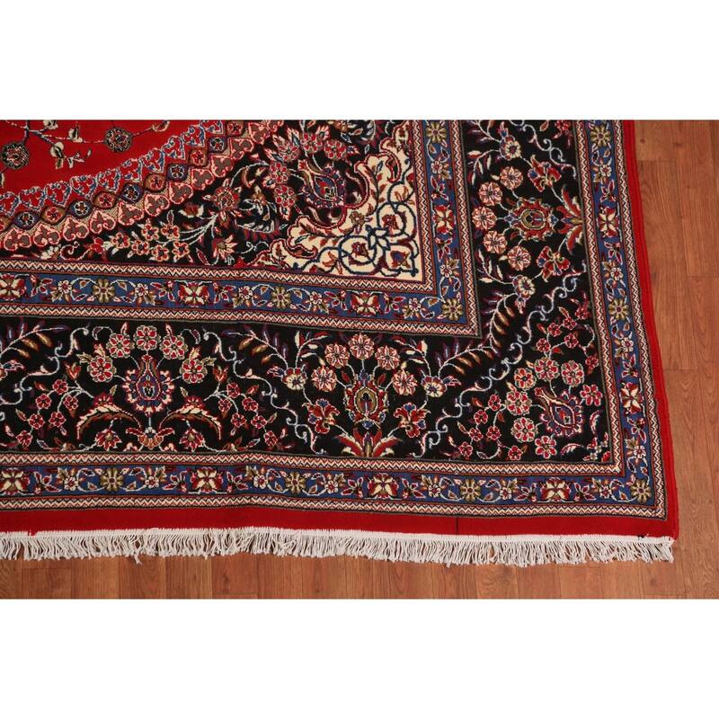 Red Medallion Tabriz Turkish Area Rug Machine Made Carpet - 9'7"x 13'0"