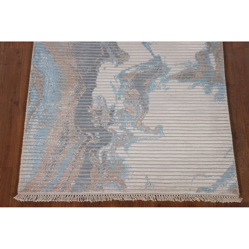 Modern Accent Rug Hand-Knotted Abstract Wool Carpet - 3'0"x 5'2"