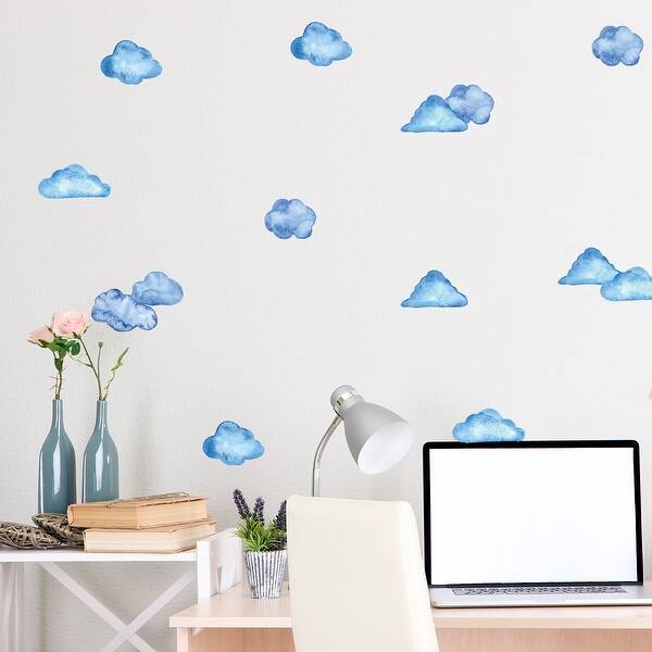 slide 2 of 5, Walplus Watercolour Clouds Wall Stickers DIY Art Home Nursery Decor