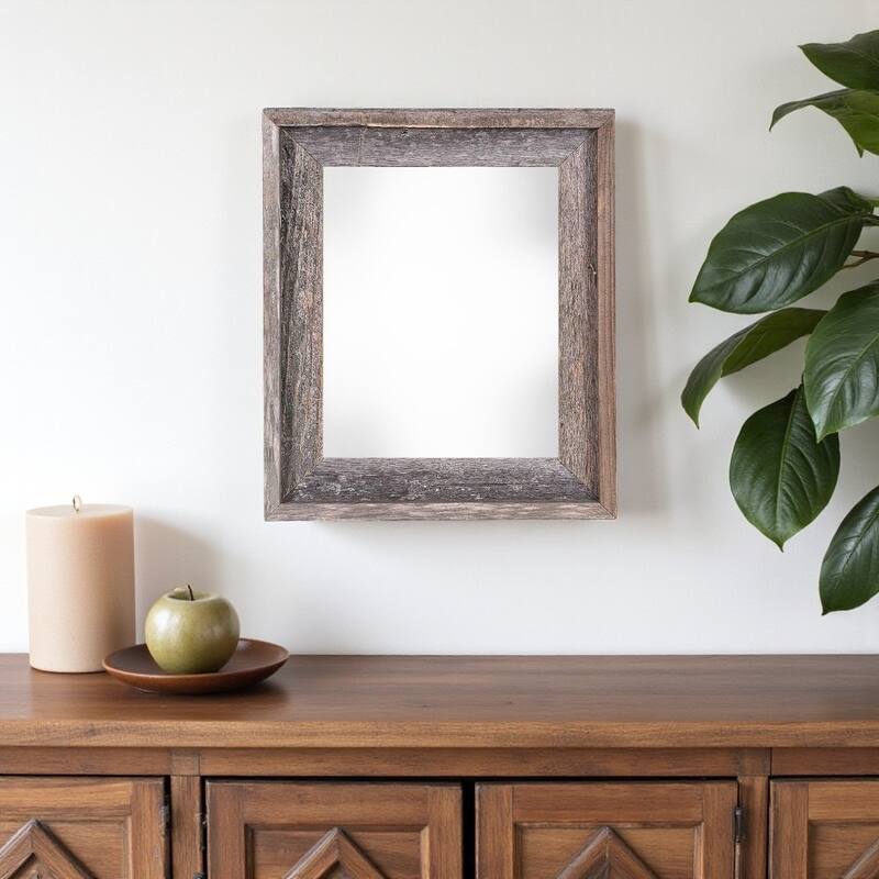 HomeRoots 11" x 14" Gray Solid Wood Hanging Picture Frame