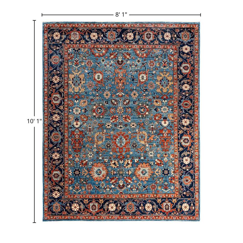 Serapi One-of-a-Kind Hand-Knotted Area Rug - Light Blue, 8' 1" x 10' 1" - 8' 1" x 10' 1"