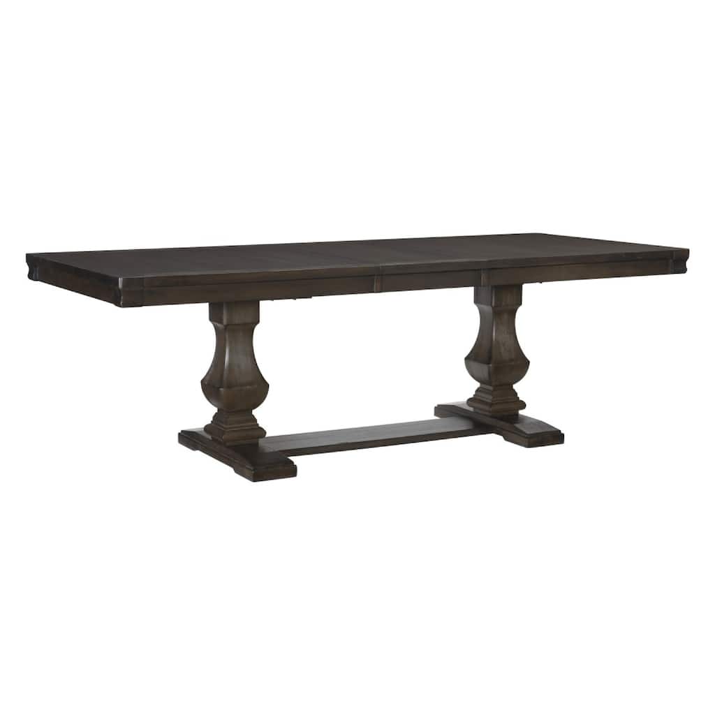 Benjara Ruth Dining Table, 77-95 Inch Extendable Top, Classic Rustic Brown Trestle