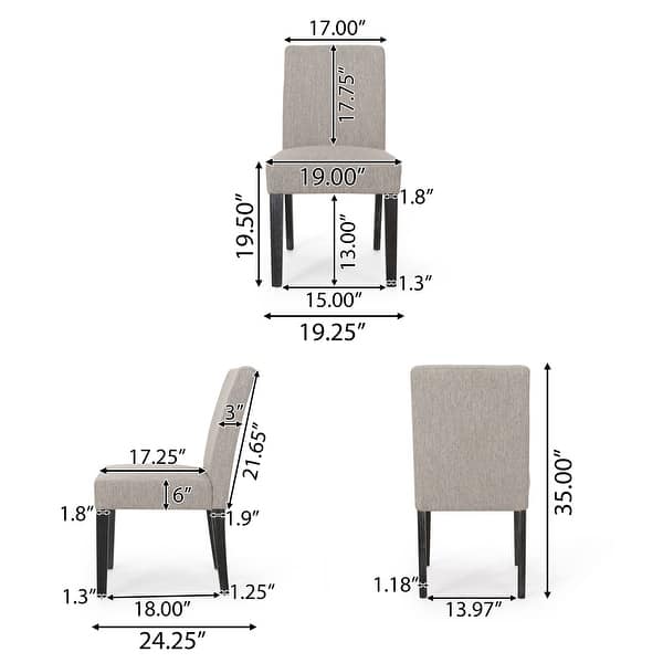dimension image slide 7 of 9, Kuna Contemporary Upholstered Dining Chair (Set of 2) by Christopher Knight Home