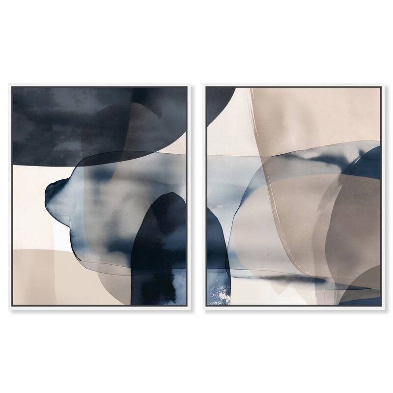 Monochrome Movement Canvas Set of 2 by Art Remedy - 30" x 36" - White