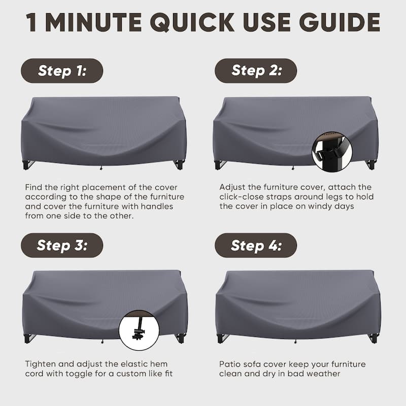 Pocassy Outdoor Patio Furniture Covers Windproof Cover Protective