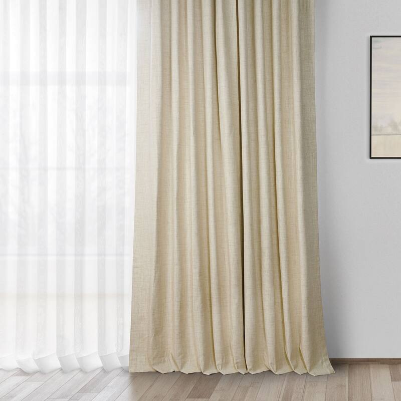 Exclusive Fabrics Vintage Thermal Cross Linen Weave Max Blackout Grommet Curtain (1 Panel)