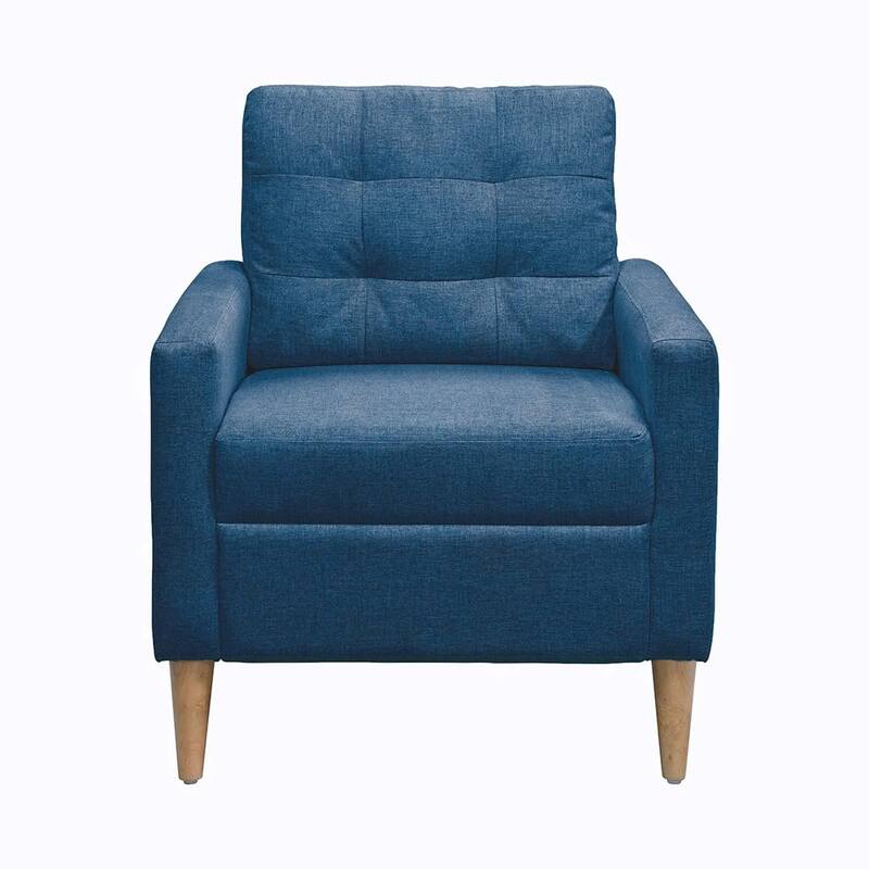 Tufted Accent Chair with Wood Legs