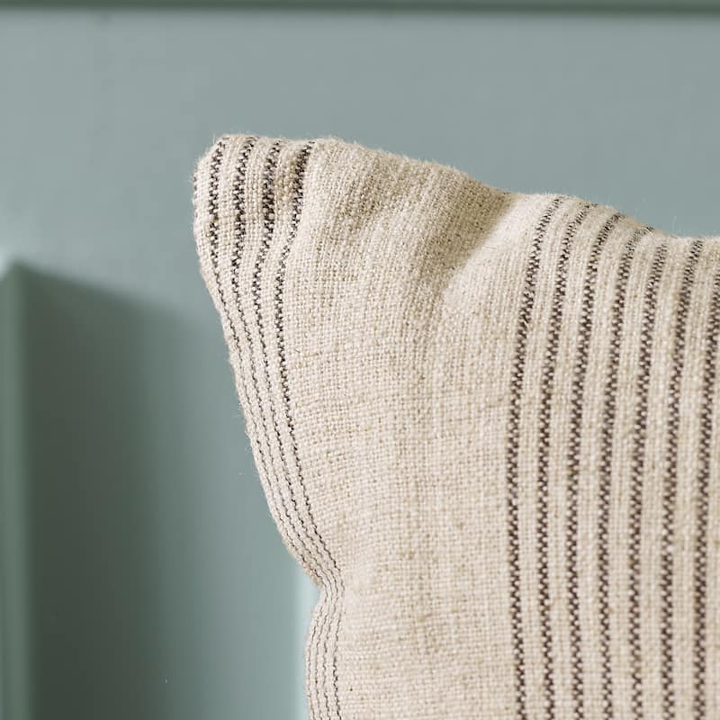 SAFAVIEH Home Mickey Grey/Taupe Linen Blend Lumbar Decorative Throw Pillow