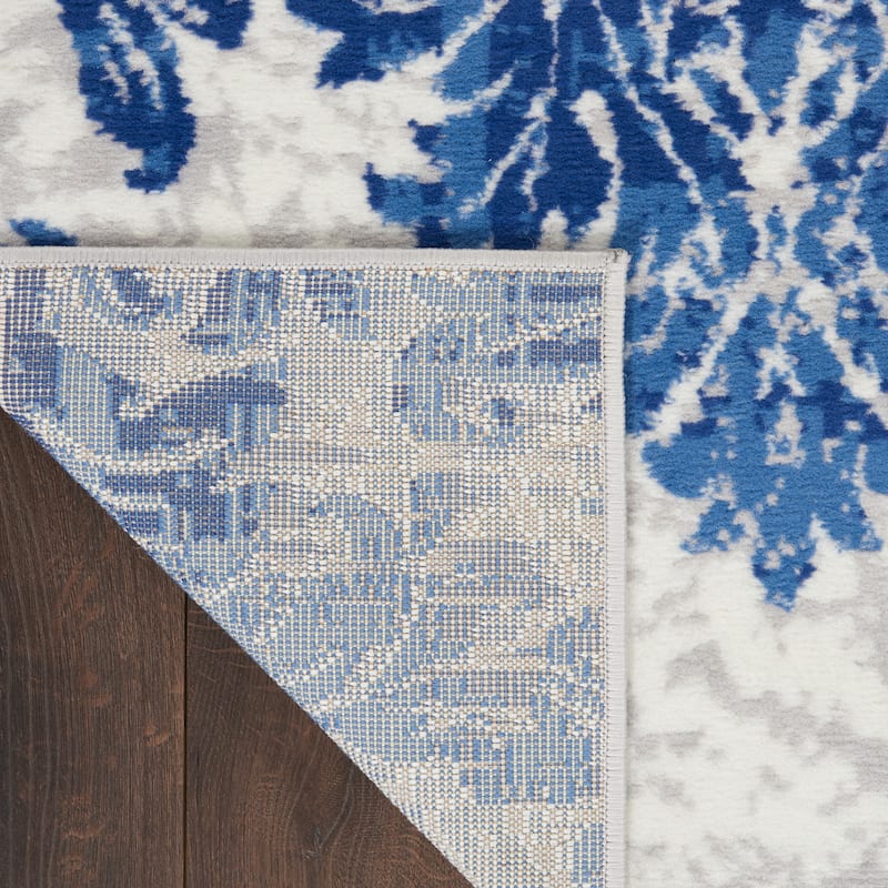 Nourison Whimsicle French Country Botanical Ivory Navy Area Rug