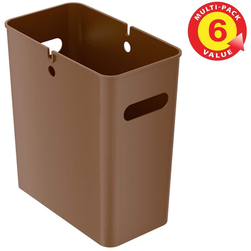 iTouchless 4 Gallon / 16 Liter SlimGiant Toffee Brown Wastebasket (6-Pack) - Brown