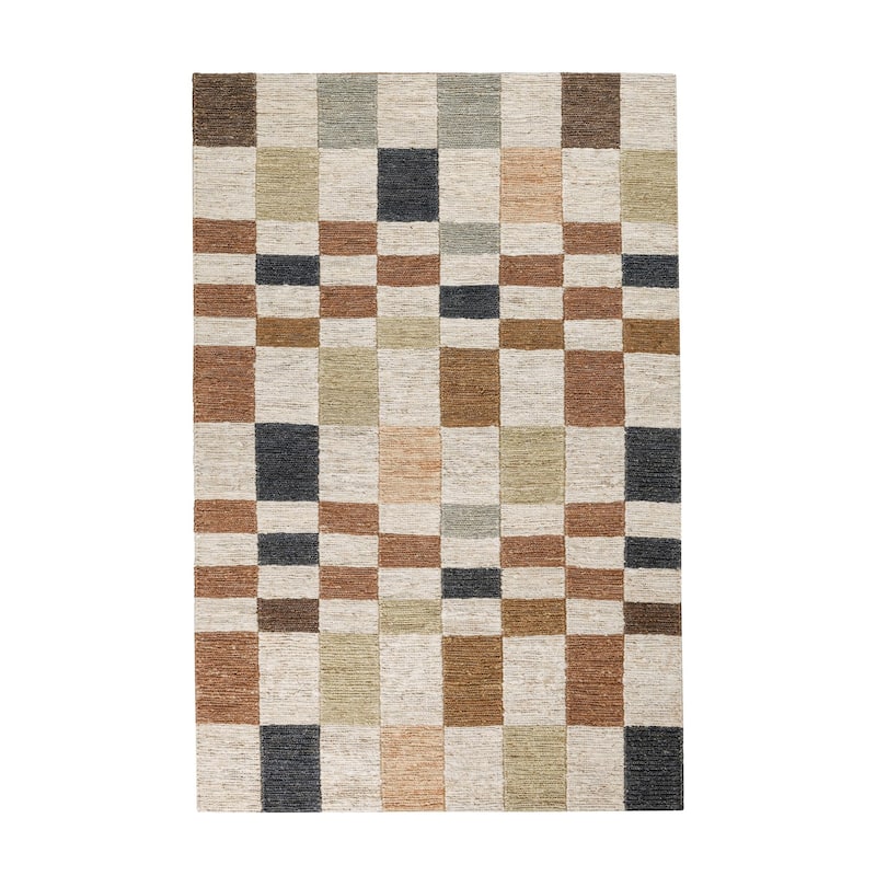 Villa by Classic Home Soumak Handwoven Jute Checkered Rug