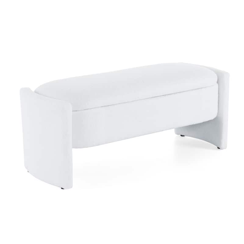 legant Long shaped Storage Ottoman Bench - White