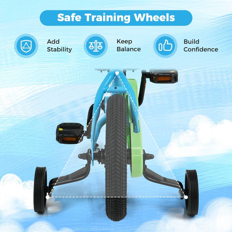 Costway 12-Inch Kids Bicycle with Adjustable Seat Front Handbrake & - See Details