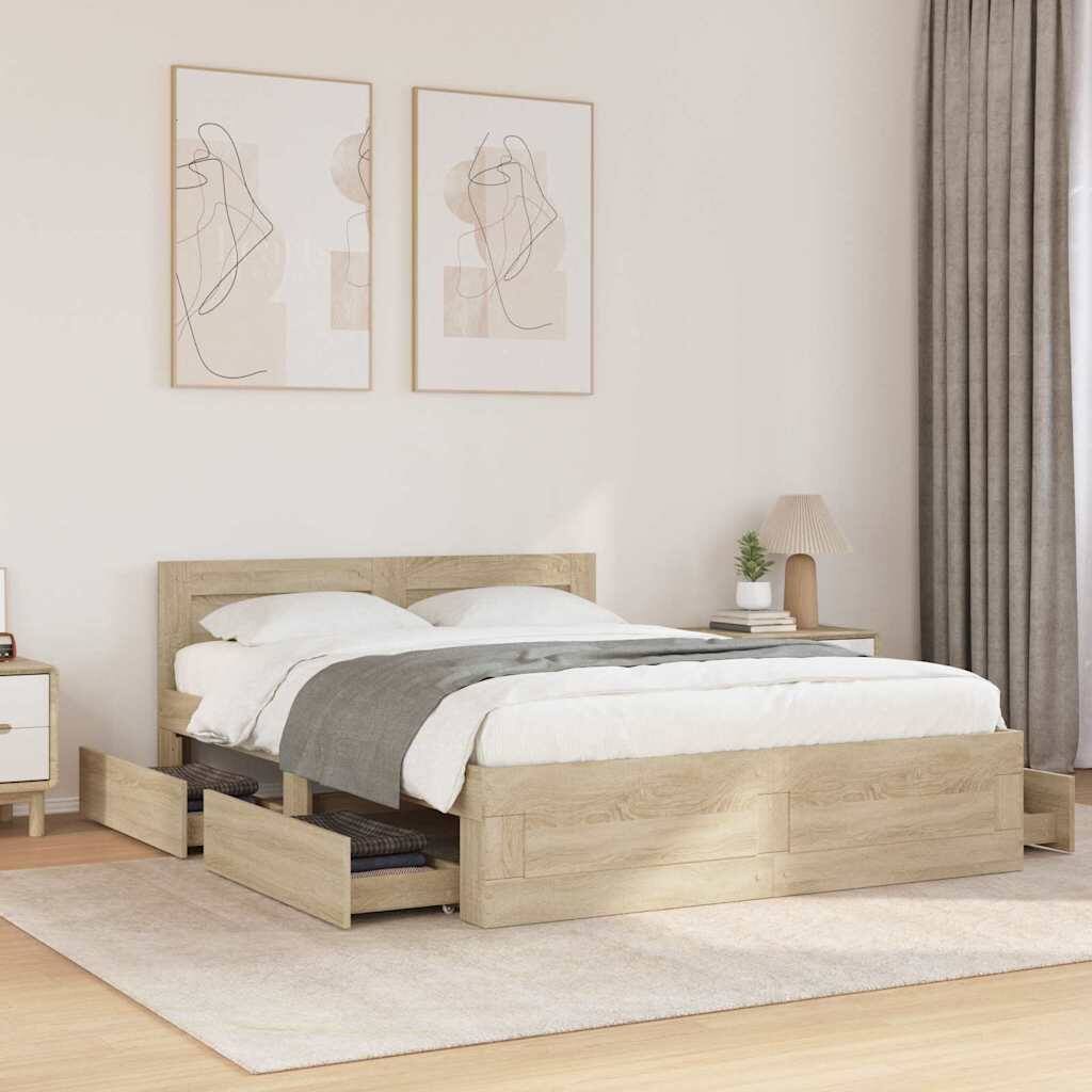 vidaXL Bed Frame 2 pcs Engineered Wood