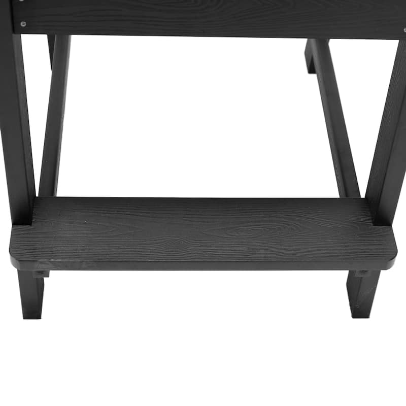 LUE BONA Plastic Tall Adirondack Chairs Patio Bar Stool,Bar Height Arm Dining Chairs for Deck, Balcony