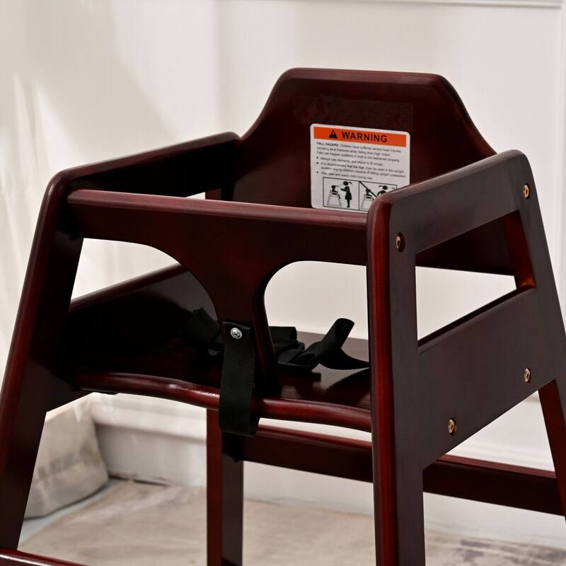 Wooden Double Solid Wood Feeding, Eat & Grow Portable High, Easy to Clean Baby Booster Chair in Walnut Finish