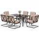 preview thumbnail 13 of 23, 7/9 PCS Outdoor Patio Dining Set, 6/8 Spring Motion Chairs with Cushion, 1 Rectangular Expandable Table