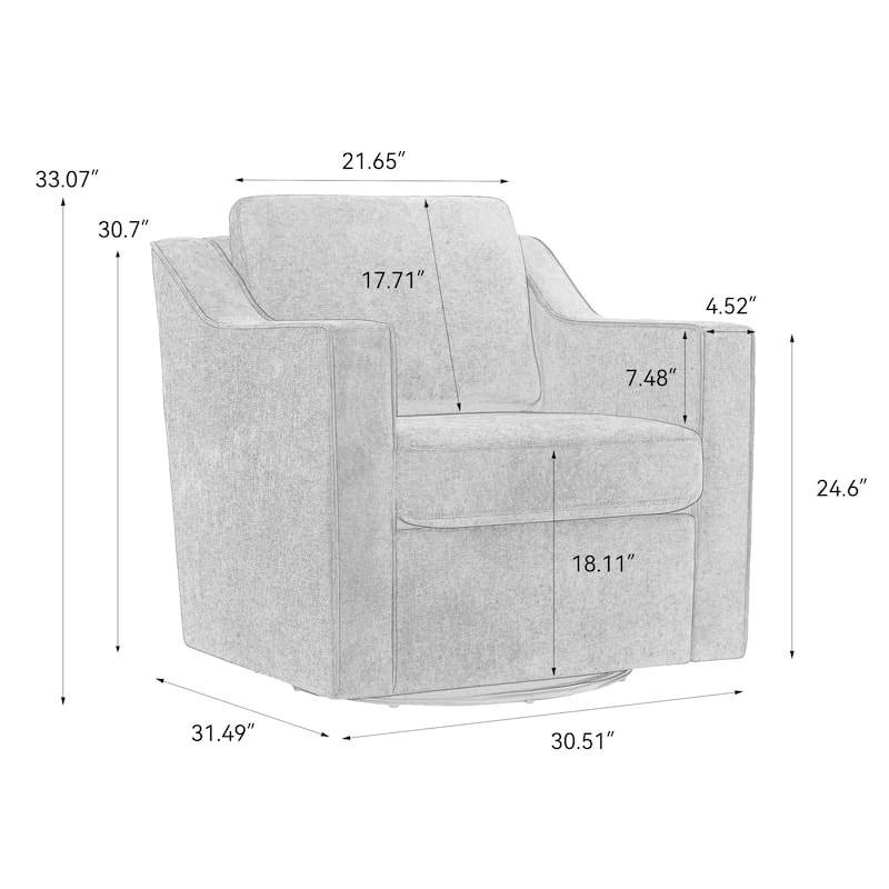 Chenille/Leather Swivel Barrel Chair(Set of 2) Modern Club Chair by UIXE