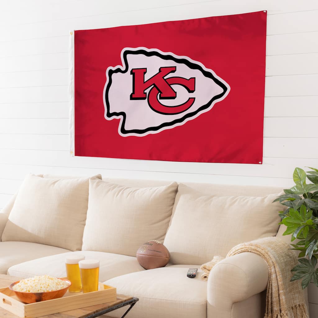 Kansas City Chiefs Single Sided Flag w/ 2 Grommets, 3'x5'