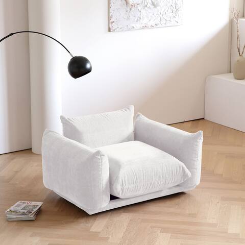 Living Room Furniture Armrest Single Sofa with Chenille Fabric
