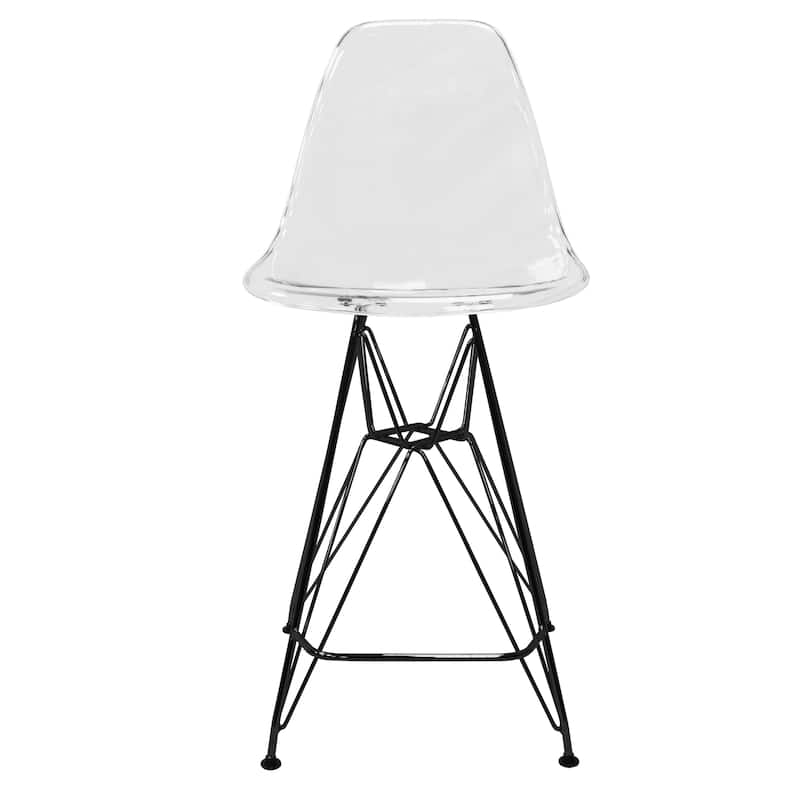ABS Resin Barstool with Black Steel Base Cresco Series by LeisureMod
