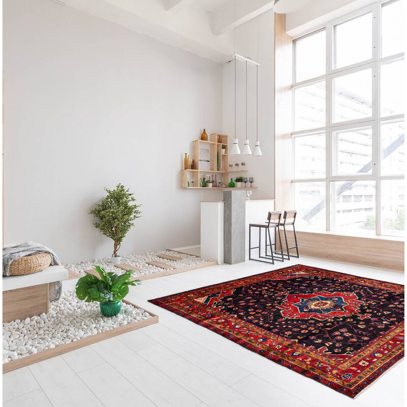 ECARPETGALLERY Hand-knotted Anadol Dark Navy Wool Rug - 6'6 x 8'6