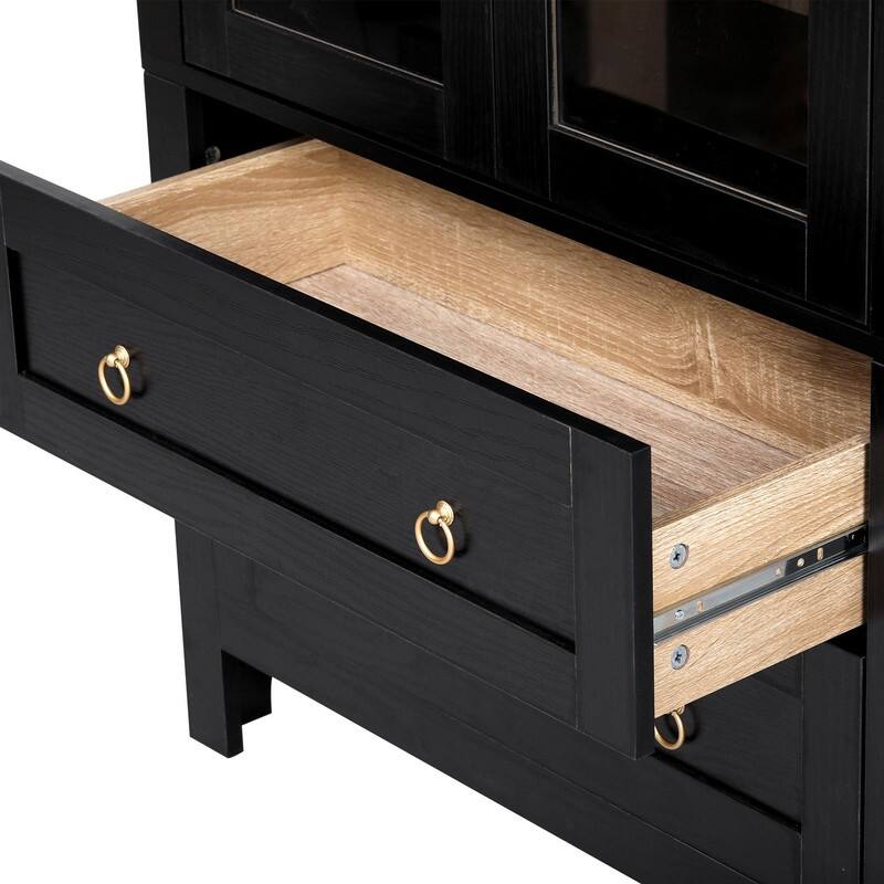 Farmhouse 71" Tall Arched Kitchen Pantry Cabinet with 2 Large Drawers, Modern Kitchen Storage Cabinets with Adjustable Shelves