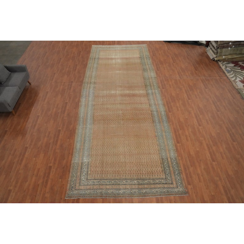 Hand Knotted Oriental 100% Wool Carpet Traditional All-Over Oranges & Rust Malayer Area Rug - 20' 1'' X 7' 9''