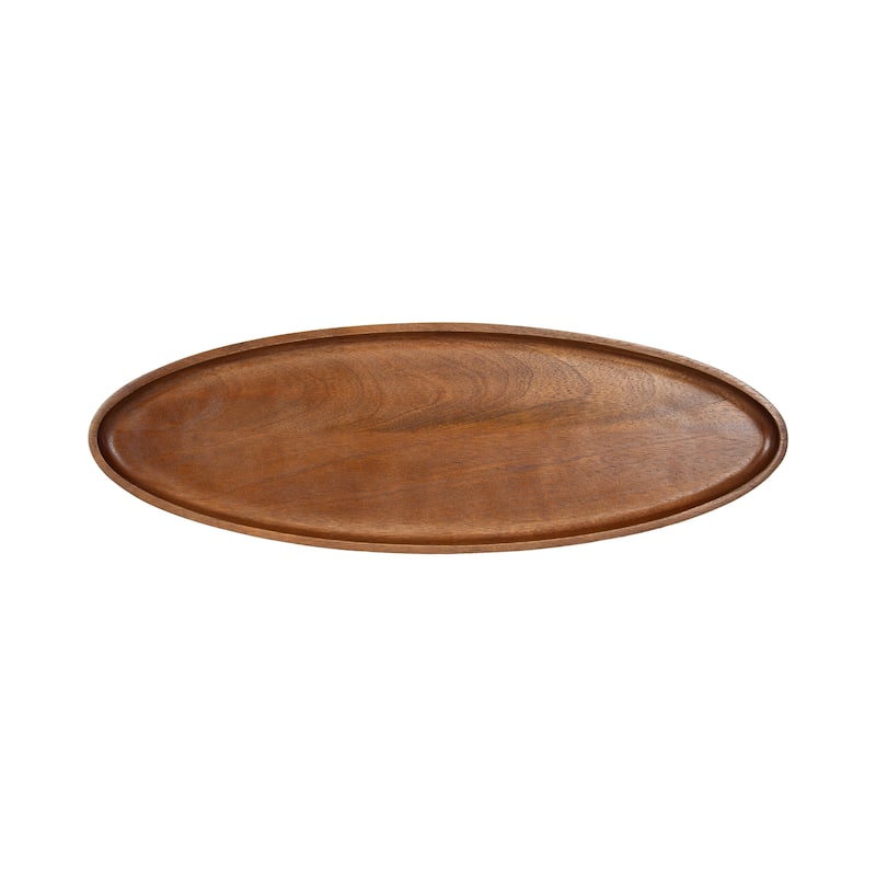 Kate and Laurel Tomaz Oval Footed Tray Wood