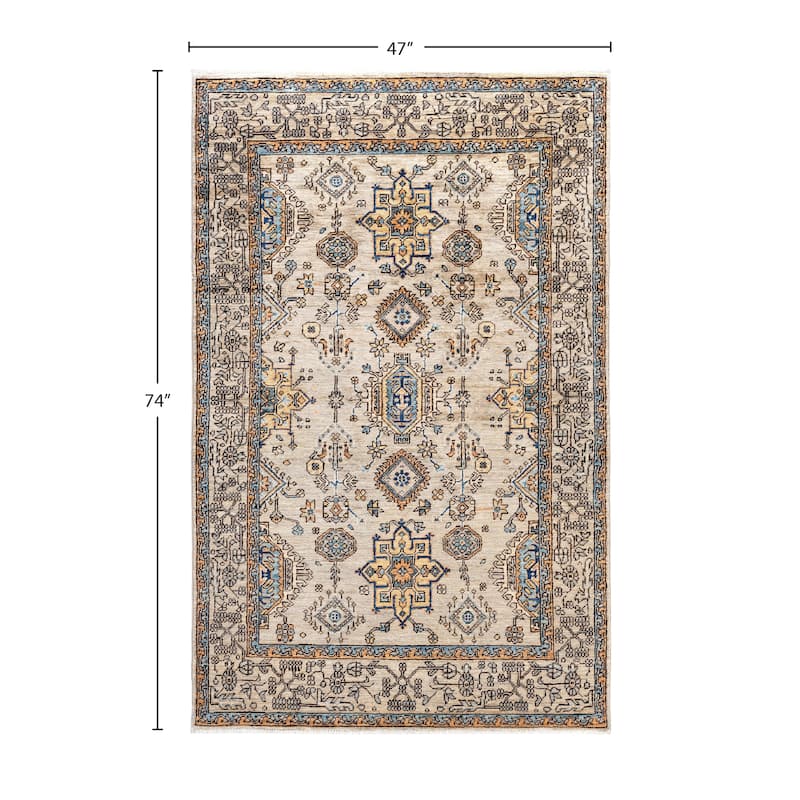 Serapi One-of-a-Kind Hand-Knotted Area Rug - Gray - 3' 11" x 6' 2"