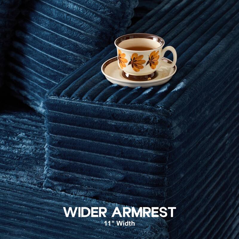 OVIOS All-Foam Cloud L-Shaped Lounger Sofa​ ​​With Ottoman​