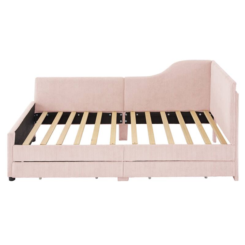 Twin Size L-Shaped Daybed with Storage Drawers