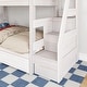 preview thumbnail 14 of 14, Max and Lily Modern Farmhouse Twin Over Twin Bunk Bed With Staircase and Storage Drawers