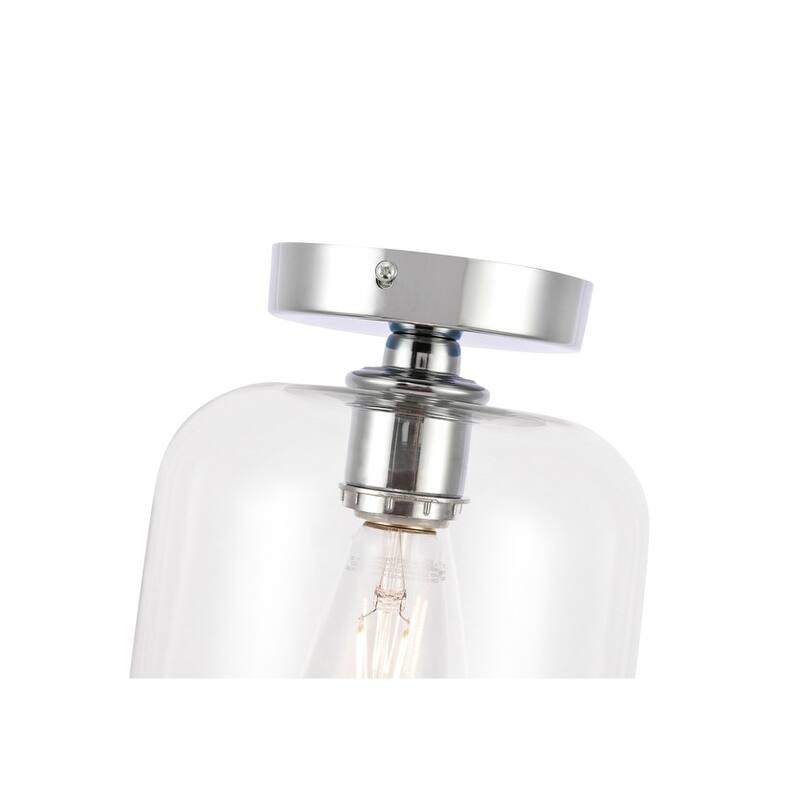 Collins 1-light Glass Cylinder Shade Flush Mount Fixture